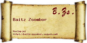 Baitz Zsombor névjegykártya